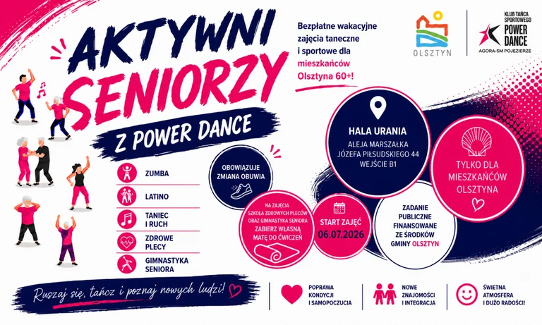Aktywni Seniorzy z Power Dance w Olsztynie. Udział bezpłatny