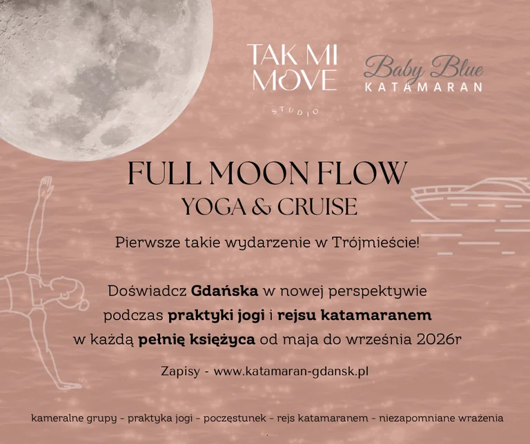 Full Moon Flow w Gdańsku: joga i rejs 27 sierpnia